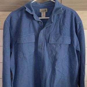 "L.L. Bean Long-Sleeved Button Down Blue Shirt: Classic Style and Timeless Comfo